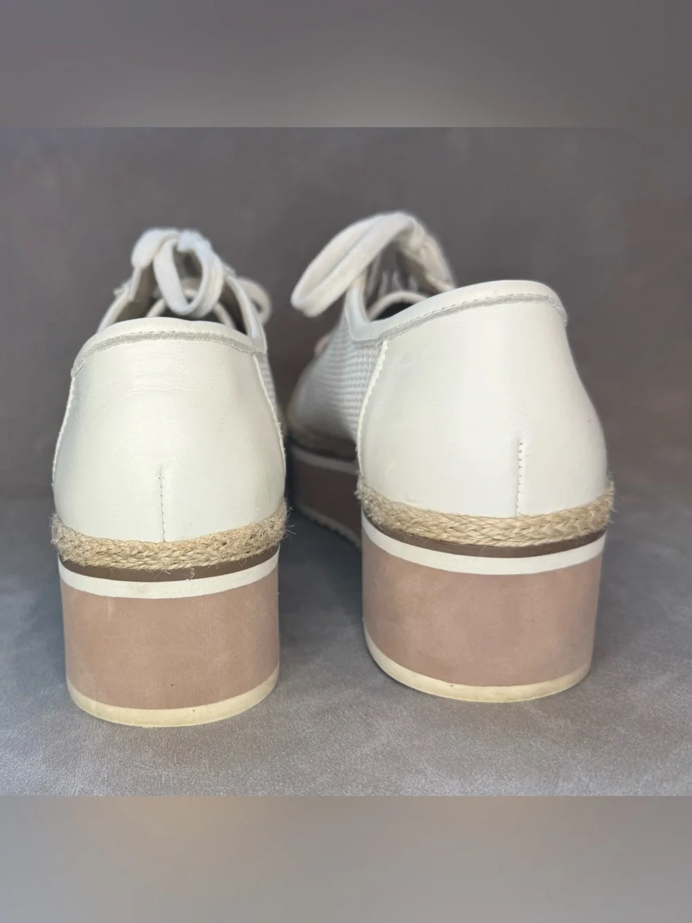 Dolce Vita Notice Platform Sneakers Women’s Size 11 White Canvas Leather Shoes